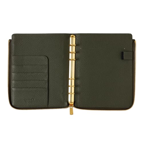 Quobadis Genuine Leather Notebook Cover [Bible Size/L Zip Cover] Timer 17 Tail Khaki QUOVADIS Timer17 qv936lz30kh