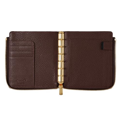 Quobadis Genuine Leather Notebook Cover [Mini 6 Sizes/L Zip Cover] Timer 14 French Classic Brown QUOVADIS Timer14 qv937lzfcbr