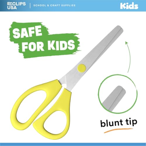 5 Inch Blunt Tip Scissors for Kids Bulk Pack Safety Scissors for Kids Assorted School Scissors for Classroom (200 Pack)