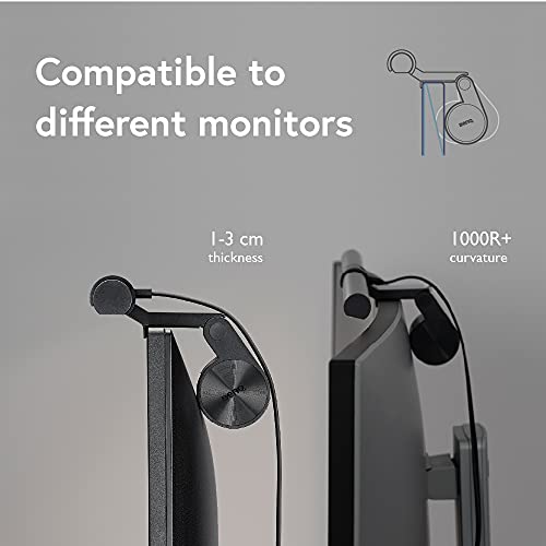 BenQ Screenbar E-Reading LED Computer Monitor Light Lamp with Auto-Dimming and Hue Adjustment Features, Matte Black USB Powered Office Lamp (ScreenBar_Black) Complements with Backlight/RGB setups