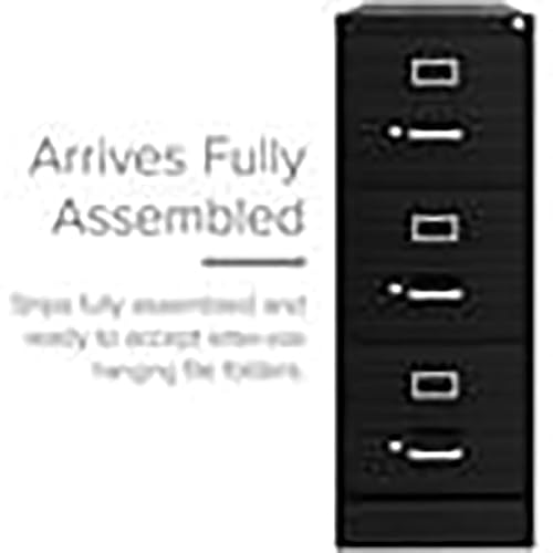 Pemberly Row 22" 3-Drawer Traditional Vertical Metal Filing Cabinet in Black, Lockable, Sturdy Steel Construction, Office or Home Use, Durable and Secure Letter Size Storage