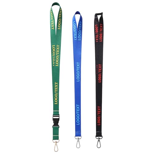 CTZD 100 Pack Customized Lanyards Custom Color Bulk Neck Strap For Id Badge Holders with Metal Hook