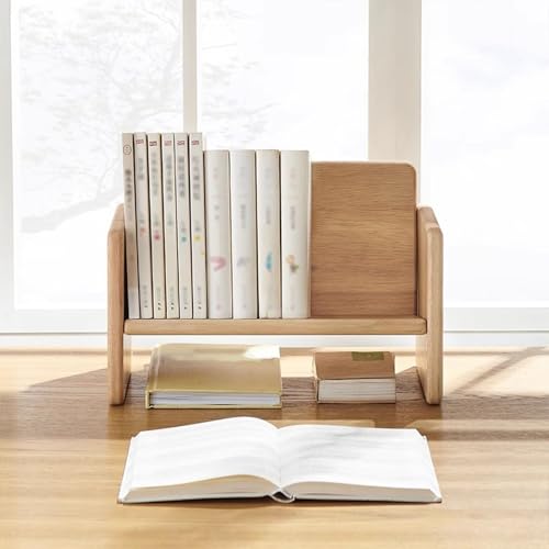 Desktop Bookshelf, Wooden Book Rack Shelf Organizer, Stable Bookshelves Storage, for Magazines, Books, Files