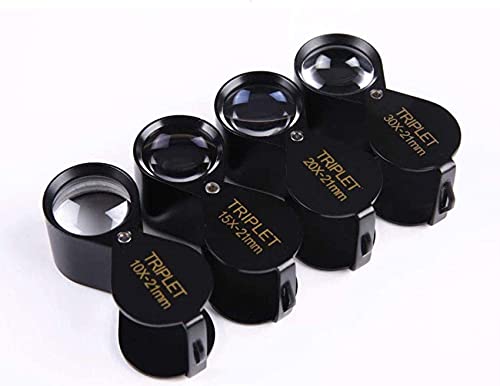 EUQKKWLOY Magnifying Glasses High Magnifying Glass 20X All-Metal -Reading Magnifier for Reading Crafts Repair Magnifier,Silver