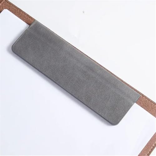 Filing Folder A4 Leather Office File Folder for Bills Documents Storage Convenient for Business Travel Hotel Notes to-do Lists Office Supplies(Gris)