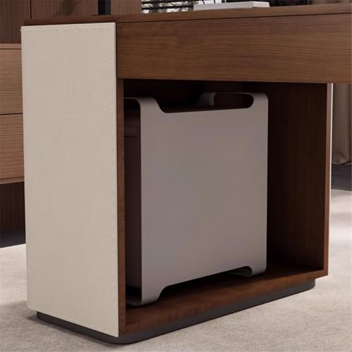 YUHUAWF Writing Desk Modern Minimalist Solid Wood Desk with Charging Outlets, Walnut Color Home Office Writing Workstation with 2 Drawers Computer Desks(XL)