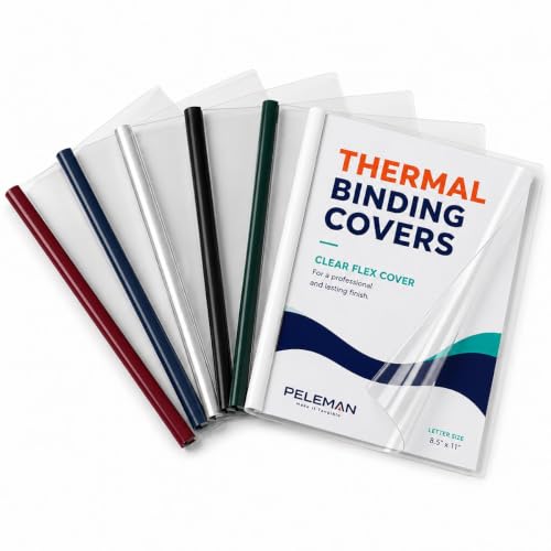 Peleman Thermal Binding Clear Covers with Steel Spine –for Thermal Binding Machines – Formerly Unibind – Used in Real Estate, Education and Various Businesses (Navy, 80 Sheets Max - 72/Box)
