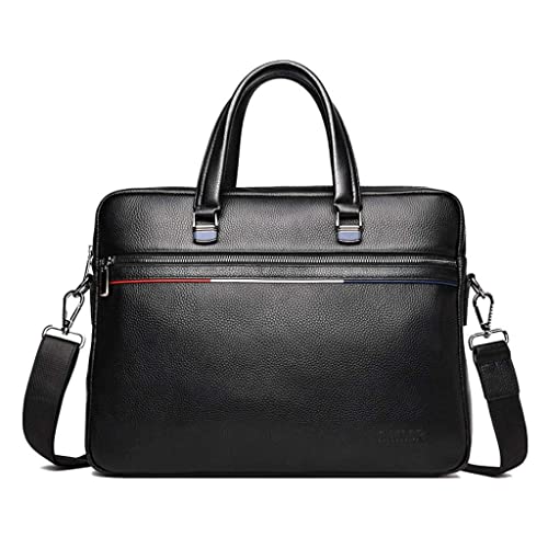Leather Briefcase Shoulder Laptop Business Vintage Slim Messenger Bags for Men