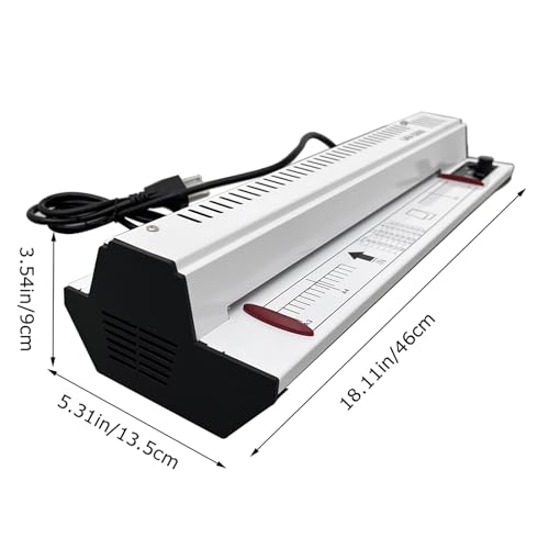 Yokoma Thermal Laminating Machine, 0.04'' Thickness and 12.6' Width, with 4pcs Rubber Roller, All Metal A3 Hot Cold Photo and Poster Laminator for Home Office School Use with Reverse Function