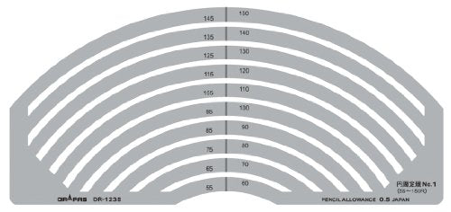 Dorapas Template S Type 123S Circumference Ruler No.1 32123S