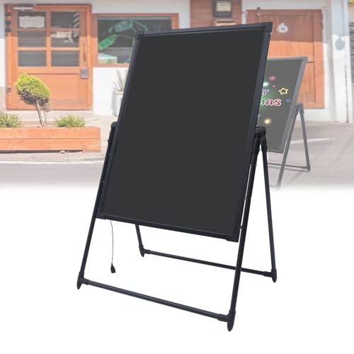 ZephPerton LED Message Writing Board 32x24 Inch, Lighted Erasable Menu Board, with 7 Colors & 4 Modes & Remote Control, Adjustable Brightness, Tempered Glass Panel for Restaurant Wedding Party Shop