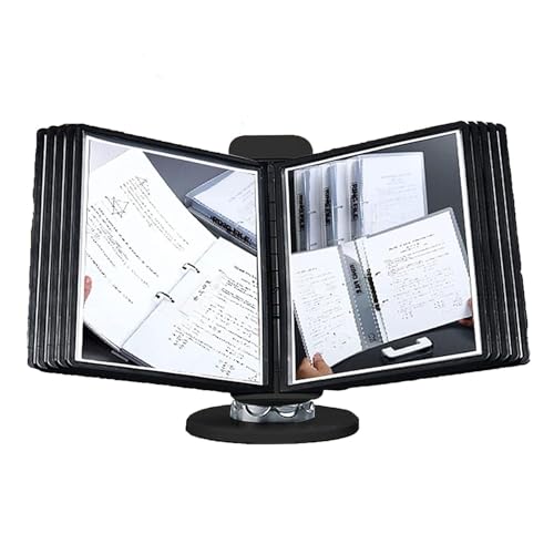 Wall file organizer,Wall Mounted File Holder, Portable Wall Mount Reference Organizer, 10 Double-Sided Display Pockets, File Organizer for Desk, for Office Display and Storage A4 Documents, Space Savi