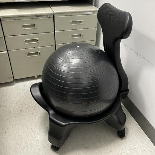 EXCLURA Office Ball Chair for Adults with Back Support, Exercise Stability Yoga Ball Chair for Heavy People, Ball Seat for Office Ergonomic Chair
