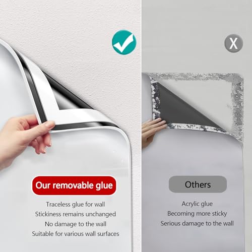 Removable Sticky whiteboard Film, Self Adhesive Magnetic Whiteboard Wallpaper Roll Multicolor Multiple Sizes(Black,47.2x59.0in(120x150cm))