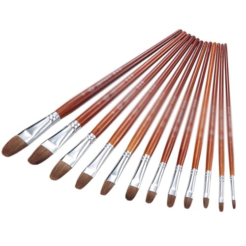 YUANQING Round Brush Wooden Handle Odd-Even Oil Painting Supplies Pen Water Chalk Watercolor Brush
