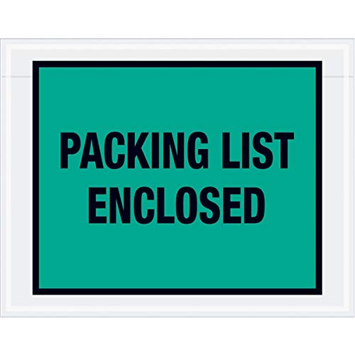 TapePlanet Packing List Enclosed Colored (Full Face) Envelopes (7" x 5 1/2" (1000 Per/Case), Green)