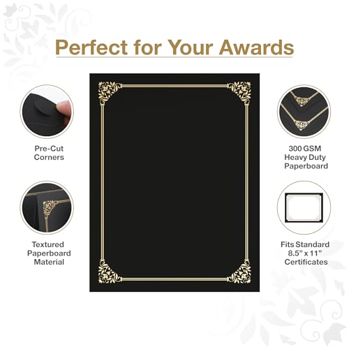 Black Certificate Holders 8.5 x 11, 120 Pcs