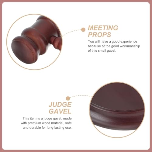 Healeved Wooden Judge Gavel with Base, Court Auction Hammer Legal Judgement Tool for Lawyer & Judge Office Use Auction Hammer