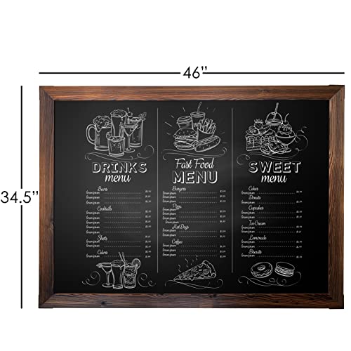 Loddie Doddie Magnetic Chalk Board, Menu Board for Kitchen, 46" x 34.5"