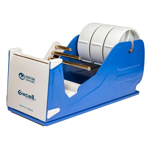 by Excell Deluxe Triple Extra Wide Metal Multi-Roll Desktop Tape Dispenser