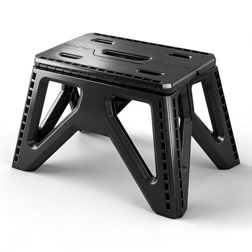 EVRY CO. 9" Folding Step Stool for Adults, Portable Handle, 3 Pack