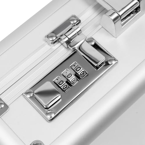 lxrnqcey Locking Briefcase, Aluminium Hard Case Business Briefcase, Big Capacity with Combination Lock Briefcases,14.96in (Silver)