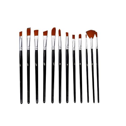Nylon Hair Black Art Paintbrush Sets 12 Combination Acrylic Brush Set