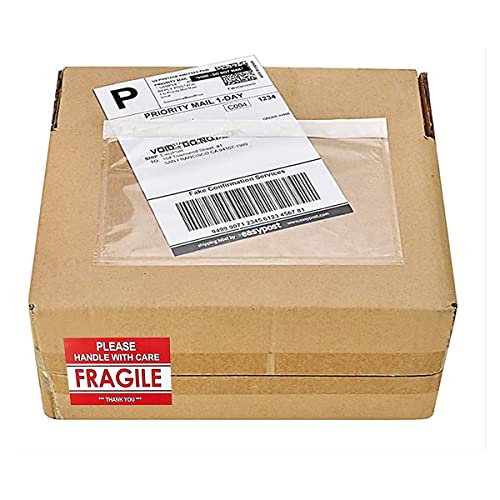 LabelMore 6" x 9" Clear Adhesive Packing List Envelopes Pouch - Label Envelopes Pouches - Clear Top Shipping Label Bag for Mailing Bag Box - 2000 Packs