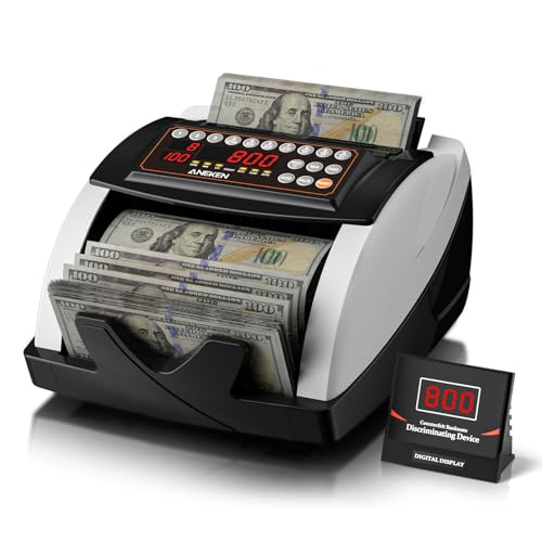 Aneken Money Counter with Value Count, 1300 Bills/Min for USD & EUR