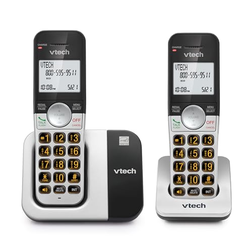 VTech DECT 6.0 Cordless Phone, 2-Handset – Interference-Free Sound, Large Backlit Display, Big Buttons, Caller ID | VG231-2