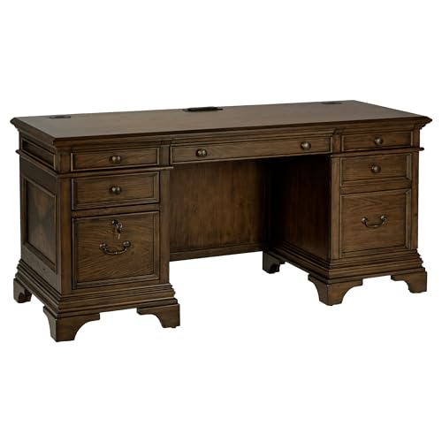 Coaster Hartshill 66-Inch 5-Drawer Credenza Desk, Burnished Oak 881282