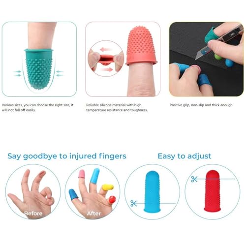 32Pcs (2 Sets) Silicone Finger Thimbles for Sewing, Quilting & Knitting