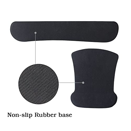 TBNLASS Keyboard Pad Wrist Rest Ergonomic Memory Foam Set Comfort for Office Computer Laptop(Black)