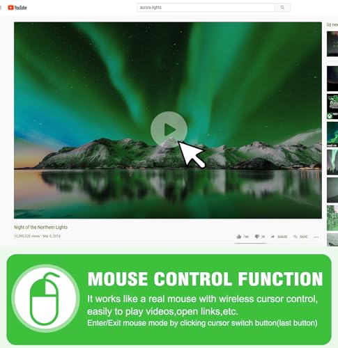 DINOSTRIKE Air Mouse Green Light USB A&C Rechargeable Presentation Clicker Wireless Presenter Presentation Remote Control RF 2.4 GHz Powerpoint Clicker Slide Advancer for Mac Laptop Computer