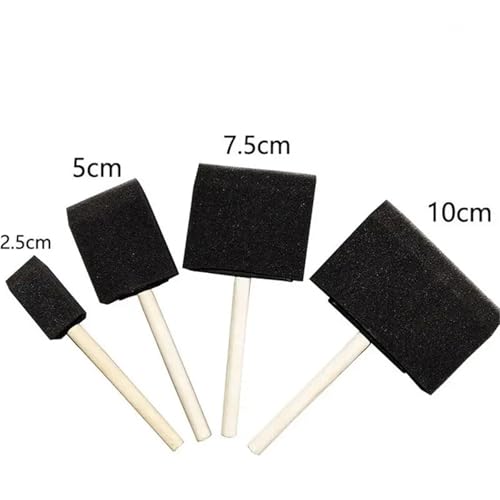 Foam Paint Brushes 10 Set/40 Pcs Wooden Handle Foam Sponge Painting Tools – Perfect for DIY Craft Art, Watercolor, Oil & Stain