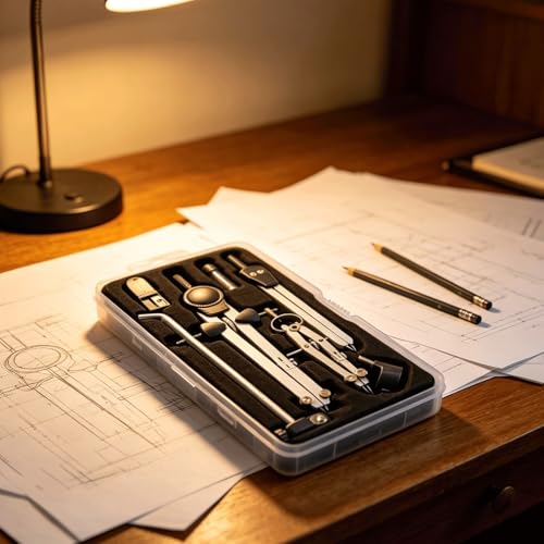 HYffUUOP Professional Drafting Compass Set Metal Compass for Geometry Engineering Drawing Tools with Extension Beam Dividers Math Compass