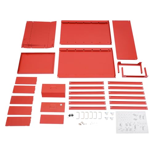 Ageanbri 6 Drawers File Cabinet with Lock Rolling Mobile Filing Cabinet with Wheels Under Desk Vertical Filing Cabinet for Office/Home Metal (Red)