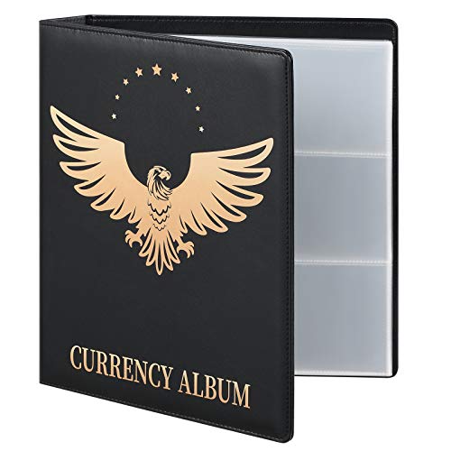 MUDOR Currency Album, 90 Pockets Banknote Collection Book for Bills