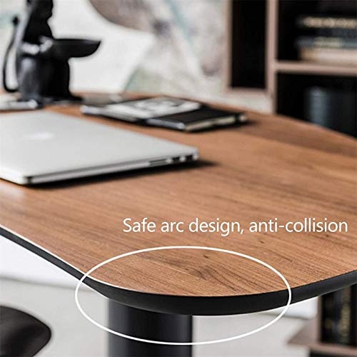 Computer Desk Home Office Computer Desk Bedroom Desk Gaming Rounded Corner Grinding Design Various (Walnut) 150 72 75cm