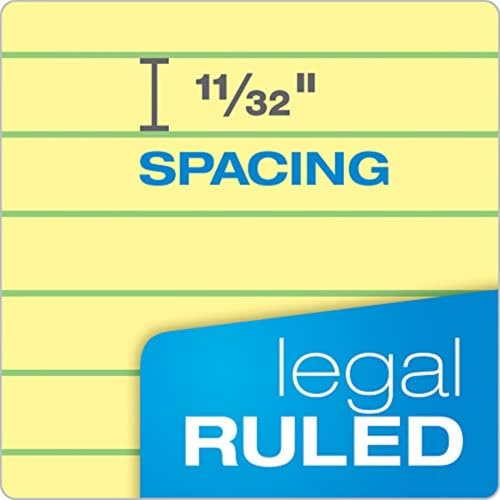 TOPS Docket Writing Pads, 8-1/2" x 14", Legal Rule, Canary Paper, 50 Sheets, 12 Pack (63580)