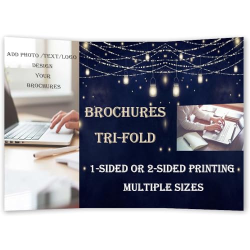 Customized Brochures&Flyer Add Your Own Image/LOGO/Text Personalized design Brochures 200GSM For Business, Double-Sided Printing Tri-Fold Glossy Paper