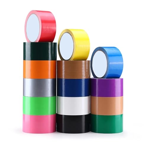 Anenog White Board Tape 4Pcs Multicolor DIY Decoration Color Cloth Base Tape Cloth Duct Tape Carpet Floor Waterproof Tapes High Viscosity Adhesive Tape for Office(Yellow)