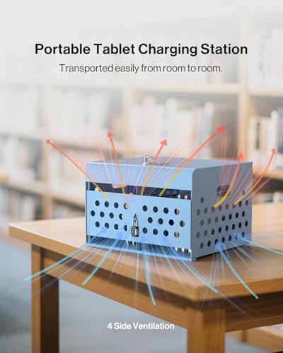 POCHAR 16-Unit Charging Cabinet for Laptops & Tablets with Cable Management