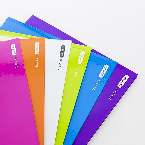 BAZIC Laminated Bright Glossy Color 2-Pockets Portfolios (Case of 48)