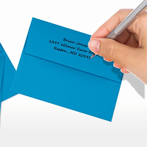 LUXPaper A2 Invitation Envelopes | Peel & Press | 4 3/8" x 5 3/4" | Pool Blue | 80lb. Text | 1,000 Qty