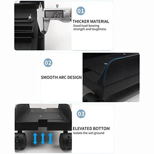 CPU Stand CPU Holder Stand, Mobile PC Tower Stand with 360 ° Rotation Caster Wheels, Desktop PC Mainframe Bracket, Adjustable PC Holder Cart Computer Tower Stand