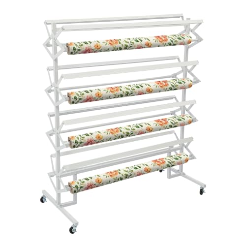 4-Tier 8-Rod Large Paper Roll Holder for Classroom Studio Retail (White)