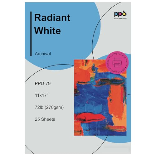 PPD 25 Sheets 11x17" Fine Art Inkjet Paper Printable Photo Rag Fine Art