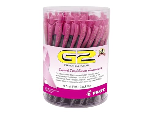 PILOT G2 Premium Gel Pens, BCA Fine Point 0.7mm, Black Ink, 48-Pack