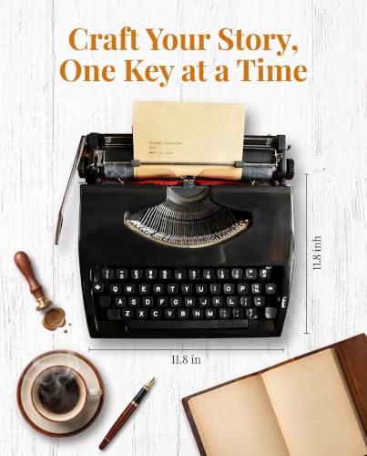 Vintage Manual Typewriter, Portable Machine with Ribbon for Writing